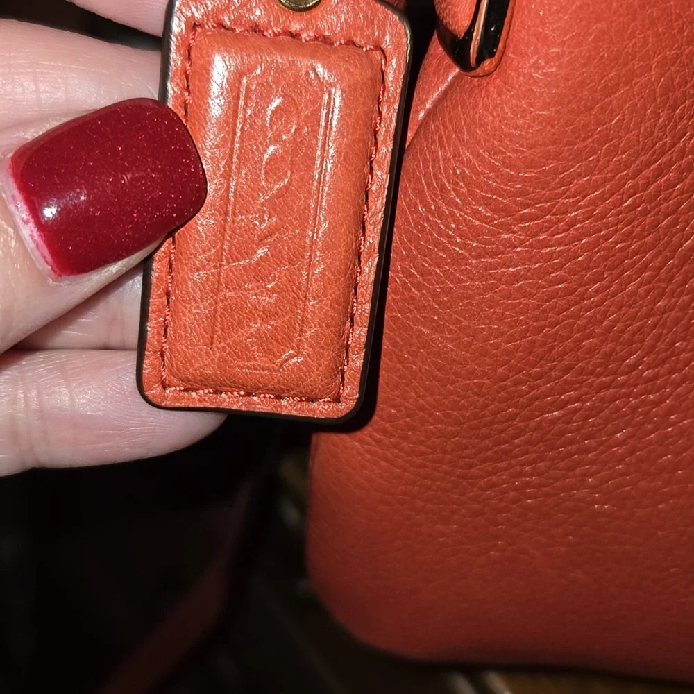 Coach Madison Red Salmon East West Swing Pack, Li Scarlet Crossbody.